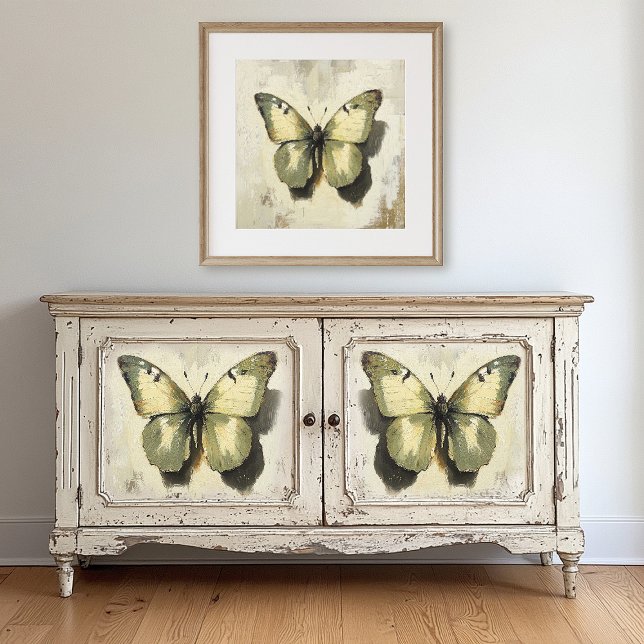 Green and Yellow Moth Decoupage Paper (Creator Uploaded)