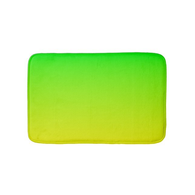 Green and yellow neon gradient bath mat (Front)