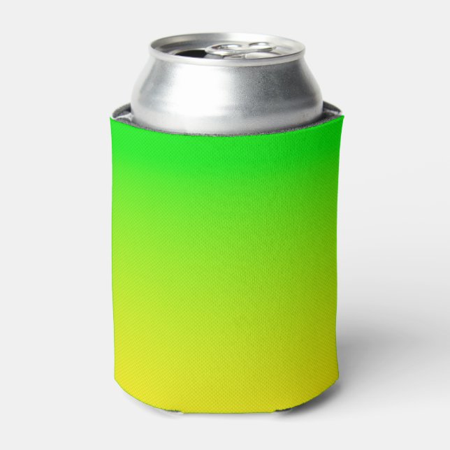 Green and yellow neon gradient can cooler (Can Front)