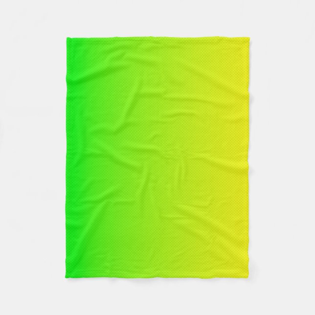 Green and yellow neon gradient fleece blanket (Front)