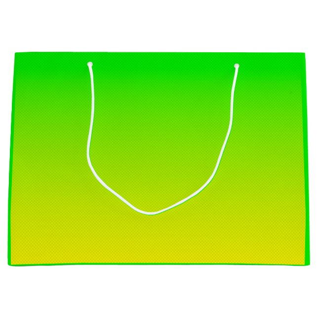 Green and yellow neon gradient large gift bag (Front)