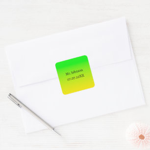 Green and yellow neon gradient square sticker