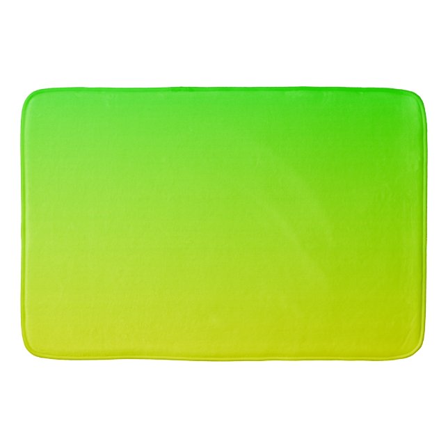 Green and yellow neon gradient wrapping paper bath mat (Front)