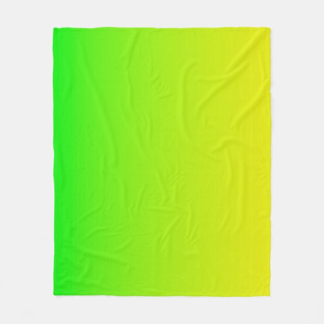 Green and yellow neon gradient wrapping paper fleece blanket (Front)