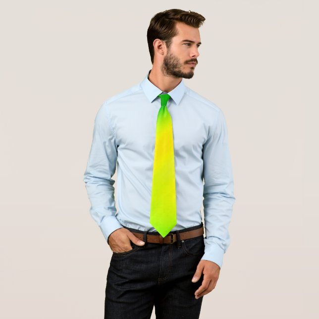 Green and yellow ombre moonlight Double Stripe  Tie (In Situ)