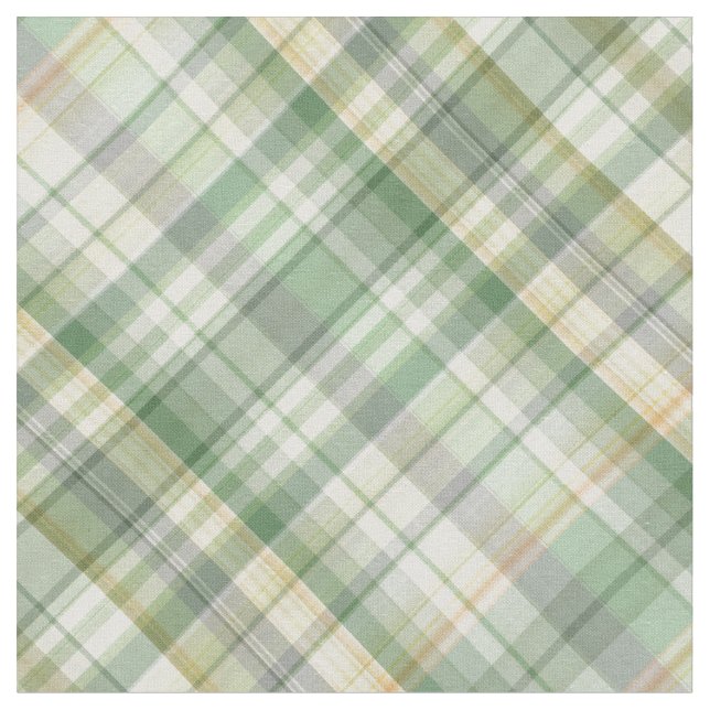 Green and yellow plaid fabric (Close Up)