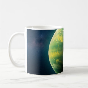 Green and Yellow Planet Coffee Mug