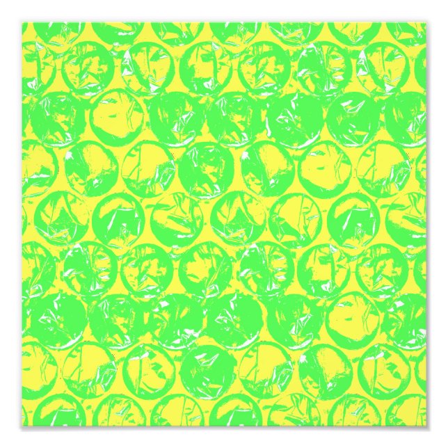 Green and yellow pop art bubble wrap photo print (Front)
