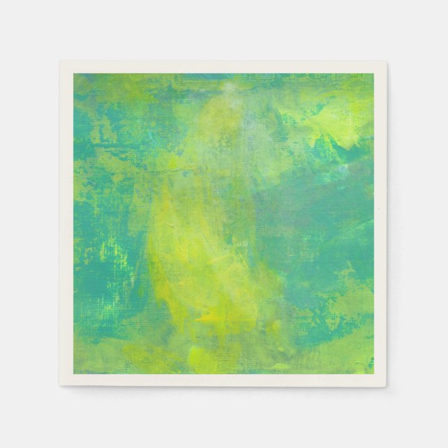 Green and Yellow Rough Texture Abstract Design Napkin (Front)