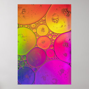 Green and yellow round illustration poster