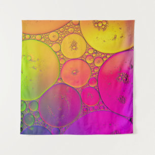 Green and yellow round illustration tapestry