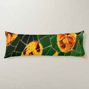 Green and Yellow Spanish Mosaic  Body Cushion