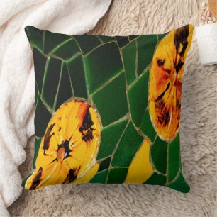 Green and Yellow Spanish Mosaic  Cushion