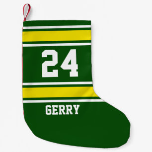 Green and Yellow Sporty Theme Small Christmas Stocking