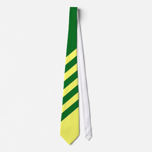 Green and Yellow Striped Tie (Front)