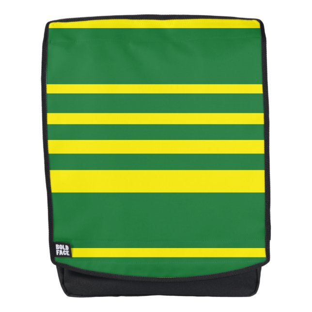 Green and yellow stripes backpack (Front)