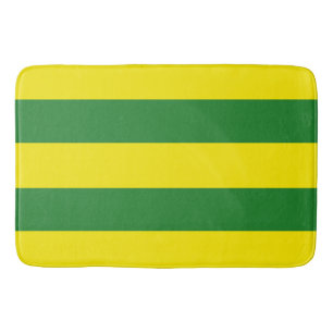 Green and Yellow Stripes Bath Mat
