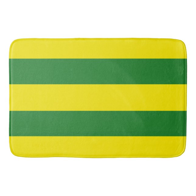 Green and Yellow Stripes Bath Mat (Front)