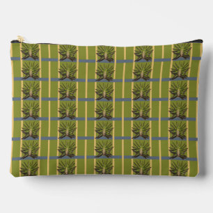Green and Yellow Stripes with Blue Accessory Pouch