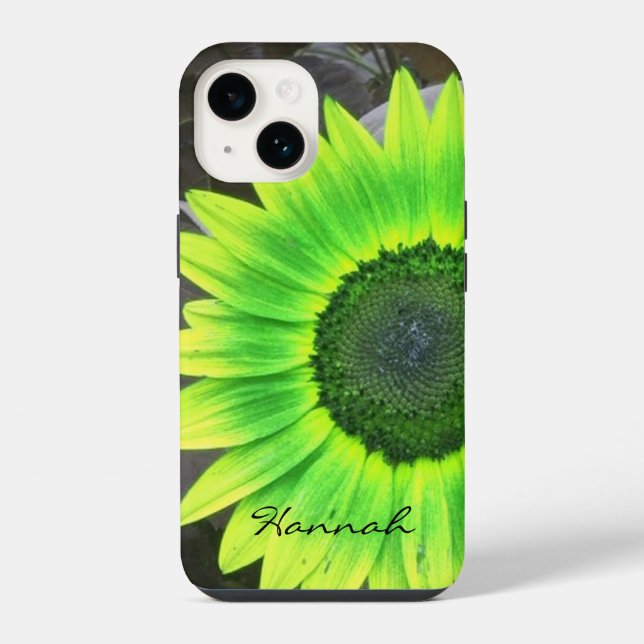 Green and Yellow Sunflower iPhone Case (Back)