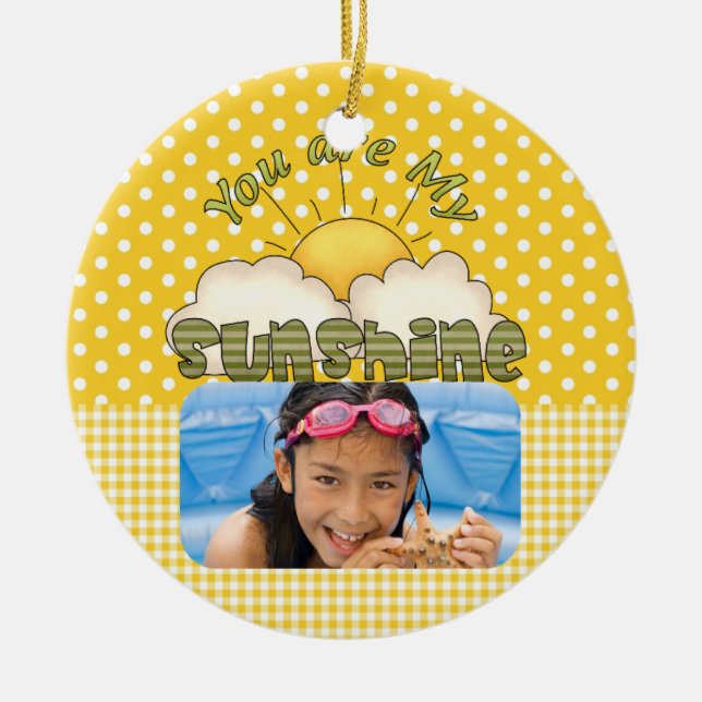 Green and Yellow Sunshine Ornament (Front)