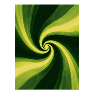 Green and Yellow Swirls Poster