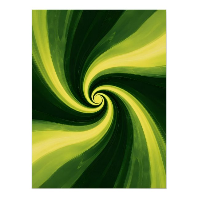 Green and Yellow Swirls Poster (Front)