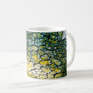 Green and Yellow Tree Bark Coffee Mug