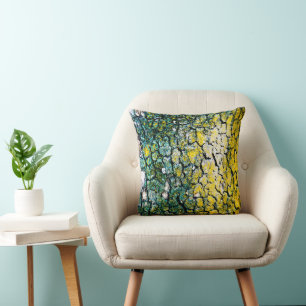 Green and Yellow Tree Bark Cushion