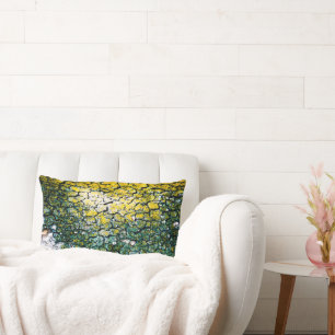Green and Yellow Tree Bark Lumbar Cushion