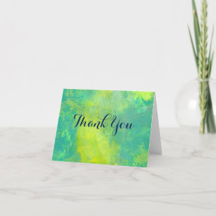 Green and Yellow Vibrant Abstract Design Thank You Card