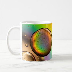 Green and yellow water droplets coffee mug