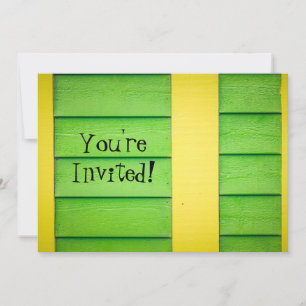 Green and Yellow Wooden Siding Invitation