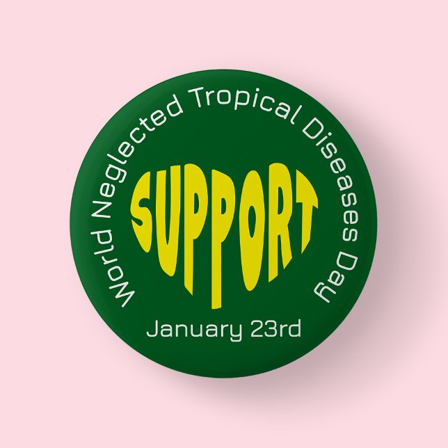 Green And Yellow World Neglected Tropical Diseases 6 Cm Round Badge (World Neglected Tropical Diseases)