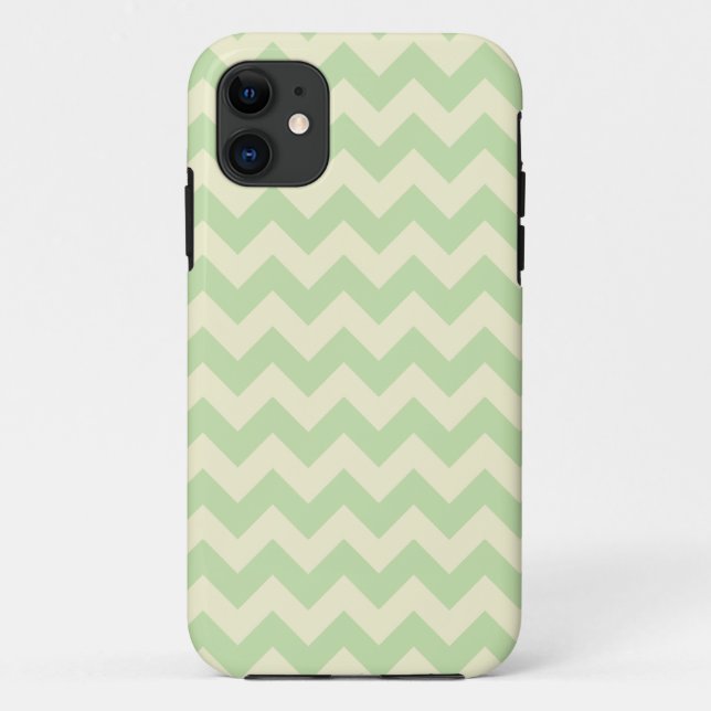 Green and Yellow Zig Zag Pattern Case-Mate iPhone Case (Back)