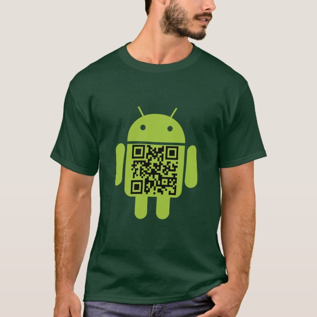 Green Android QR Code T-Shirt (Front)