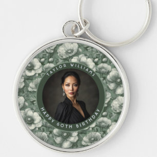 Green Anemones Birthday Presents For Mother Chic Key Ring