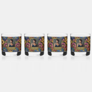 Green Anemones Surprise Birthday Custom Whiskey Glass