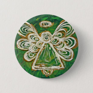 Green Angel Buttons or Pins