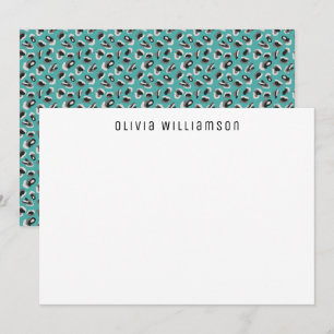 Green animal print pattern Personalised Card