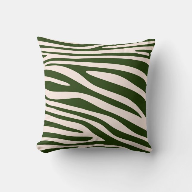 Green Animal print skin of Zebra Cushion (Front)