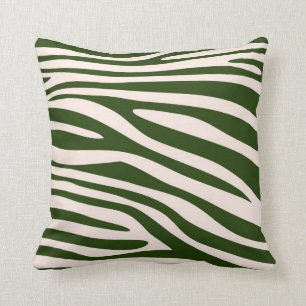 Green Animal print skin of Zebra Cushion