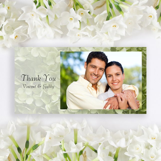 Green Annabelle Hydrangea Flower Thank You Card (Creator Uploaded)