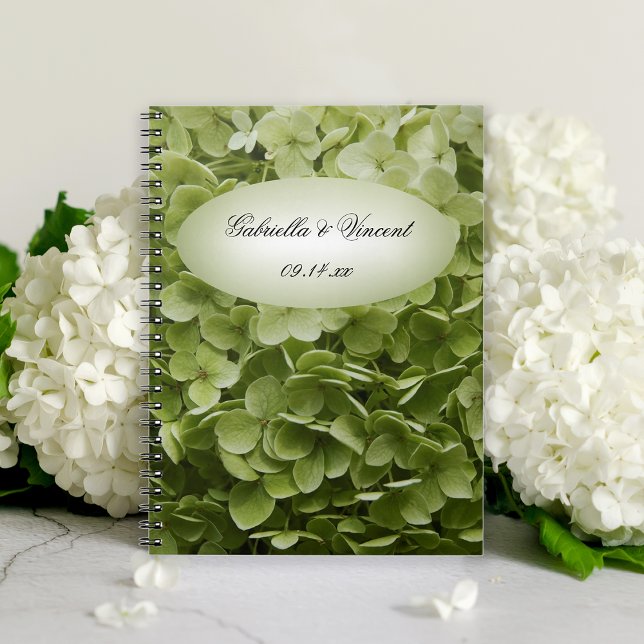 Green Annabelle Hydrangea Flower Wedding Notebook (Creator Uploaded)