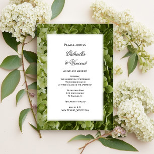 Green Annabelle Hydrangea Flowers Wedding Invitation