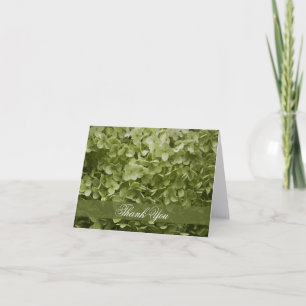 Green Annabelle Hydrangea Thank You Card