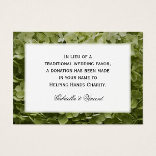 Green Annabelle Hydrangea Wedding Charity Favours