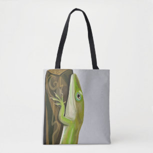 Green Anole Lizard Tote Bag