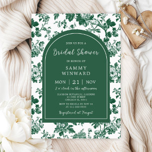Green Antique Chinoiserie Bridal Shower Invitation