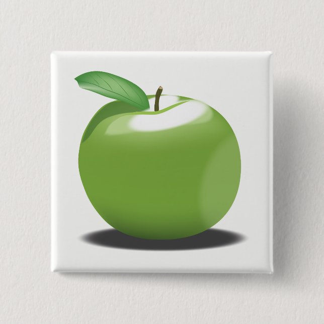 Green Apple 15 Cm Square Badge (Front)